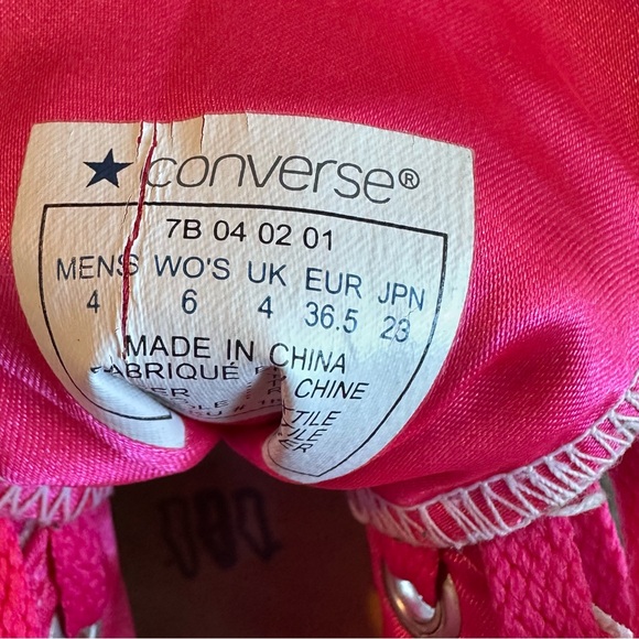 Converse Chuck Taylor All Star Specialty High Top Cream & Pink Sneakers, Size 6 - Picture 7 of 8